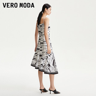 VERO MODA 连衣裙2023早秋新款印花中长裙吊带直筒优雅女人通勤