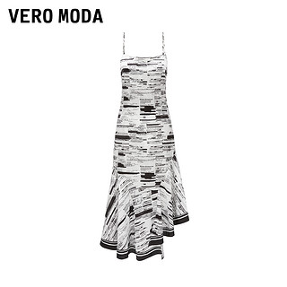 VERO MODA 连衣裙2023早秋新款印花中长裙吊带直筒优雅女人通勤