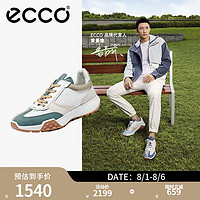 爱步（ECCO）运动鞋男 2023年新款潮流网面老爹鞋男 复古跑鞋525004 彩色/霜绿色52500460644 44