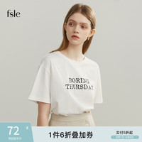 范思蓝恩 22FS2163字母印花短袖t恤女夏宽松上衣 清新白 M
