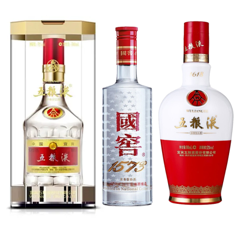 五粮液白酒_WULIANGYE 五粮液1618*1瓶+国窖1573*1瓶+五粮液普五*1瓶