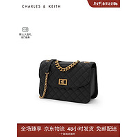 CHARLES & KEITH CHARLES&KEITH;早春新品CK2-70701136-2女士优雅菱格链条单肩包 Black黑色 S