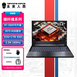 TERRANS FORCE 未来人类 AMD-3070-800S1 15.6英寸游戏本（R7-5800、32GB、1TB SSD、RTX 3070）