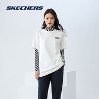 抖音超值购：SKECHERS 斯凯奇 新款男女短袖硅胶印花简约时尚运动T恤衫L222U063