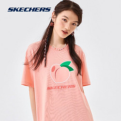 SKECHERS 斯凯奇 缤纷系列夏季新款男女运动T恤情侣短袖 L122U201