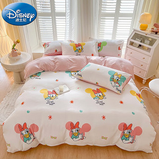 Disney 迪士尼 床上四件套水洗棉 儿童床上用品学生宿舍单双人床套件 黛丝 150*200cm
