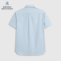 Brooks Brothers/布克兄弟男士23夏新款扣结领牛津纺短袖休闲衬衫