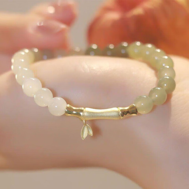 HU LI LAN 湖丽兰 竹清影节节高升竹节和田玉手链