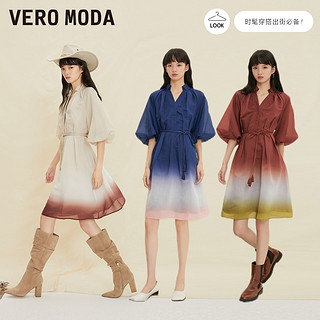 Vero Moda连衣裙泡泡袖收腰小香风甜美时尚显瘦高端精致裙子女