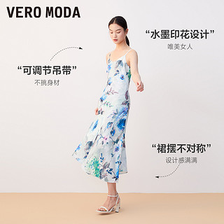 VERO MODA 连衣裙2023早秋新款优雅百搭唯美女人水墨画印花吊带裙