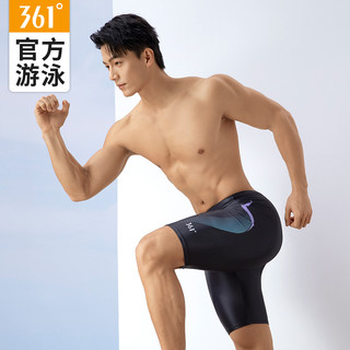 361°361泳裤男款夏季男士泳裤游泳装备男全套平角裤五分裤专业泳裤男 极夜黑4257 XL