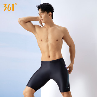 361°361泳裤男款夏季男士泳裤游泳装备男全套平角裤五分裤专业泳裤男 极夜黑4257 XL