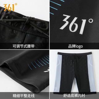 361°361泳裤男款夏季男士泳裤游泳装备男全套平角裤五分裤专业泳裤男 极夜黑4257 XL