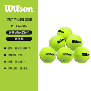 威尔胜（Wilson） 康友网悦 威尔逊 散装无压袋装训练比赛罐装网球训练袋装 WRT136000-初学训练6粒装