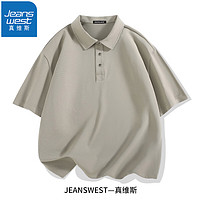 JEANSWEST 真维斯 POLO衫商务短袖男2023翻领宽松