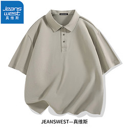 JEANSWEST 真維斯 POLO衫商務短袖男2023翻領寬松