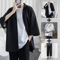 华天牧 三件套轻熟风男装套装一套搭配帅气peピュア衬衫设计感小众 黑色(三件套) XL