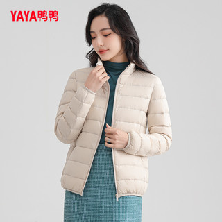 鸭鸭羽绒服 YAYA鸭鸭2022年新款羽绒服女短款立领轻薄薄款秋外套冬季保暖轻薄羽绒 黑色-0080连帽 3XL