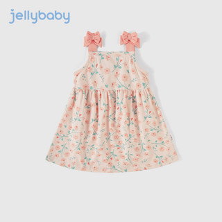 杰里贝比 2023夏季新款儿童女童婴幼连衣裙甜美舒适 粉色 90