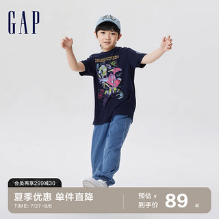 Gap 盖璞 男童夏季2023新款短袖659073儿童装纯棉T恤