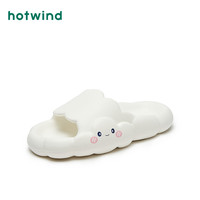 热风 hotwind女鞋夏季凉拖鞋外穿趣味卡通图案厚底舒适拖鞋一字拖百搭家居 04白色 S