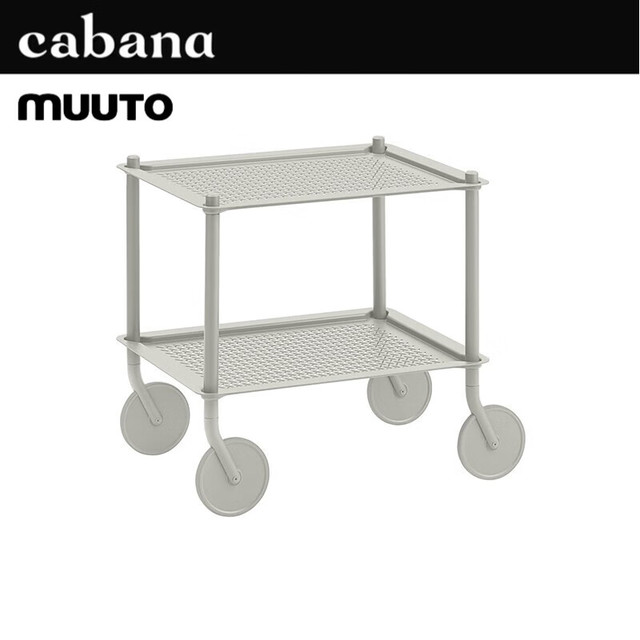 MUUTO 原装进口 FLOW TROLLEY北欧现代客厅沙发边桌边几 小推车茶几 两层小推车灰色-预定4个月发货