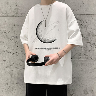 胖胖哥设计感短袖t恤男夏季纯棉宽松潮流ins衣服大码港风半袖体恤