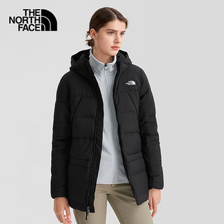 北面 TheNorthFace北面羽绒服女22冬款户外保暖700蓬鹅绒中长款羽绒外套 7QSU JK3/黑色 M