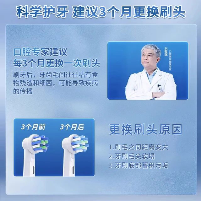 neward 适配OralB/欧乐B电动牙刷头替换博朗D12/D16/P2000 37欧乐比通用