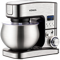 KONKA 康佳 厨师机家用智能定时和面机小型揉面机全自动鲜奶盖机打发奶油台式打蛋器搅拌机直流电机
