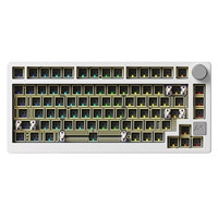 monka 魔咖 6075 81键 有线机械键盘套件 月河银 RGB