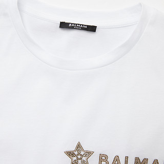 BALMAIN 巴尔曼 七夕限定系列 女士圆领长袖T恤 BF4EE000BC51 白色 XS