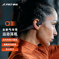 F&D 奋达 真无线运动耳机蓝牙跑步骑行空气传导耳机非骨传导耳机挂耳式 O1