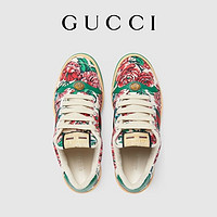 GUCCI 古驰 [礼物]GUCCI古驰七夕情人节特别系列Screener饰织带女士运动鞋