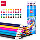 DL 得力工具 得力(deli)36色水溶性彩铅 原木六角杆彩色铅笔 学生涂色专业彩绘美术画笔套装文具 纸筒DL-7071-36