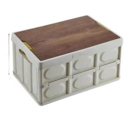 gingtiy折叠收纳箱大号加厚木盖