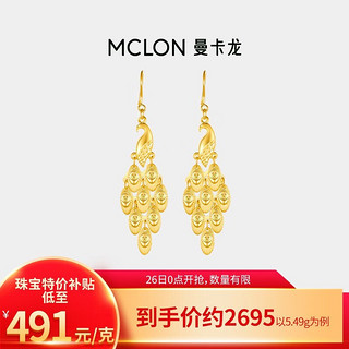 移动端：MCLON 曼卡龙 吉祥孔雀耳饰 5.48g