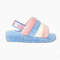 UGG 全球购 新款 官方正品 PRIDE FLUFF YEAH 羊毛拖 日常居家 小清新可爱 棉拖鞋女88276 傲娇的彩虹蓝 41码