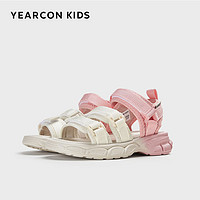 YEARCON 意尔康 中大童儿童撞色拼接可爱靓色凉鞋女童休闲凉鞋沙滩鞋