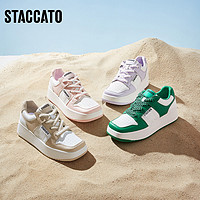STACCATO 思加图 2023春季新款时尚小白鞋板鞋撞色厚底休闲鞋女单鞋D2711AM3