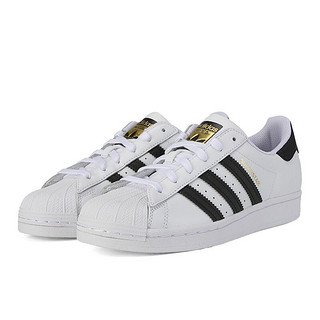 adidas ORIGINALS Superstar 女子休闲运动鞋 FU7712 白黑/金标 36