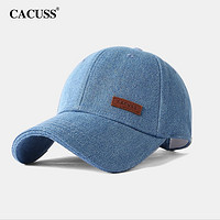 CACUSS 帽子防晒遮阳帽硬顶棒球帽黑色百搭大头围鸭舌帽潮B0080
