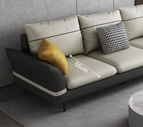 惠寻拼色科技布艺沙发小户型三人位21m