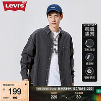 Levi's 李维斯 银标系列23夏季男士牛仔衬衫烟灰色情侣装易穿搭 黑色 L