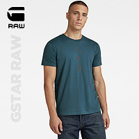 G-STAR RAW有机棉圆领GS RAW男士t恤上衣短袖男春夏新品D21541 浓蓝 S