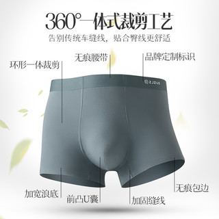 Zjzue 珍行足衣 男士内裤纯棉抗菌四季款无痕四角裤男生平角裤头透气短裤