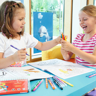 思笔乐（STABILO） 德国可水洗水彩笔儿童绘画笔粗头彩色笔动力乐280 18色（280-18）