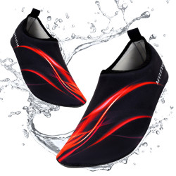 探浩 浮潜鞋潜水沙滩鞋男女防滑涉水游泳鞋迈乐优系列S96火焰红34-35