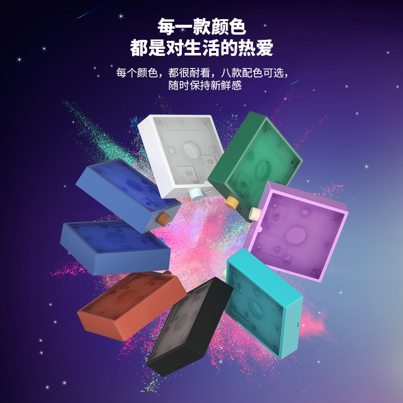凯华 kailh BOX switchKailh机械键盘轴潮玩收纳六66倍big大巨轴罐专用灯座 水母套装*1(含6倍轴罐+灯座) (天王星)