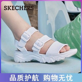 SKECHERS 斯凯奇 泡泡熊猫厚底凉鞋休闲沙滩鞋拖鞋简约女外穿111061